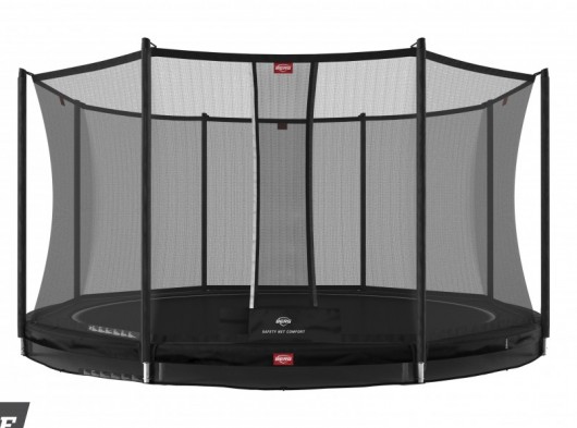 Trampoline BERG InGround Favorit Zwart - met net Comfort Ø380cm