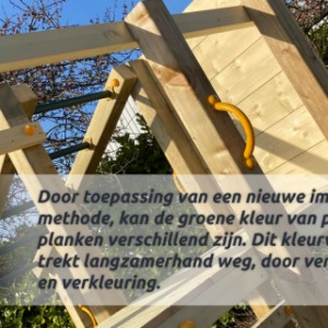 Houten speeltoestel Beach hut hoog | kleurverschillen hout