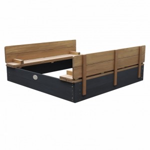 Houten zandbak Ella XL Antraciet - 120x120cm