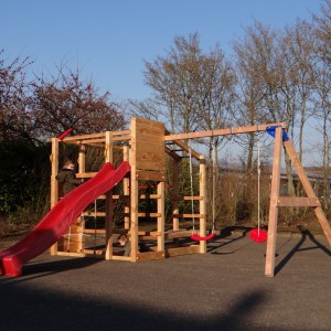 Klimtoestel Crossfit met glijbaan en schommel - Douglas | Blue Rabbit