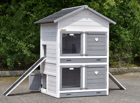 SHOWMODEL - konijnenhok - kippenhok Double Medium White-grey 109x90x143cm