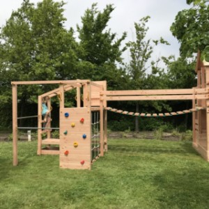 Speeltoestel Ranch met speelbrug Wave DLX, schommel en glijbaan