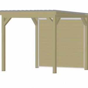 Fietsenhok Stiffy | verzinkt - vuren hout | met dak Extra | 2x2m