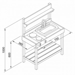 Houten speelkeuken AXI Rosa Medium