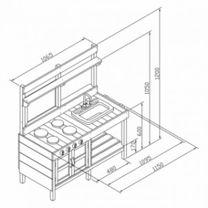 Houten speelkeuken AXI Rosa Groot