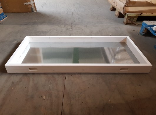 Schuiflade voor dierenhok wit 127x57x7cm