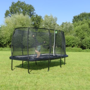 Trampoline EXIT Allure Classic groen - met veiligheidsnet 214 x 366 cm