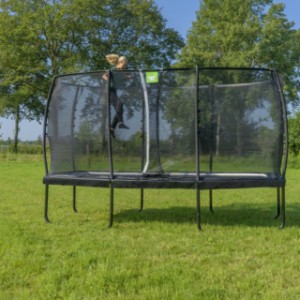 Trampoline EXIT Allure Classic groen - met veiligheidsnet 214 x 366 cm