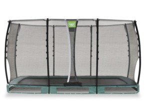 Trampoline EXIT Allure Classic inground groen - met veiligheidsnet 214 x 366 cm