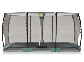 Trampoline EXIT Allure Classic inground groen - met veiligheidsnet 244 x 427 cm