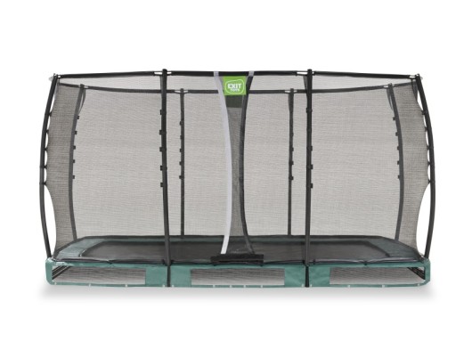 Trampoline EXIT Allure Premium inground groen - met veiligheidsnet 214 x 366 cm