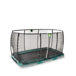 Trampoline EXIT Allure Premium inground groen - met veiligheidsnet 214 x 366 cm