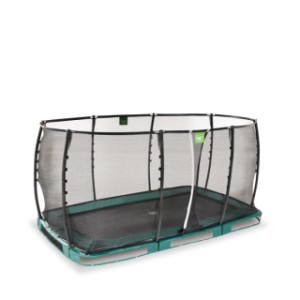 Trampoline EXIT Allure Premium inground groen - met veiligheidsnet 244 x 427 cm