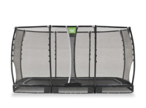 Trampoline EXIT Allure Premium inground zwart - met veiligheidsnet 214 x 366 cm