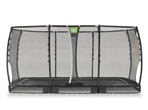 Trampoline EXIT Allure Premium inground zwart - met veiligheidsnet 244 x 427 cm