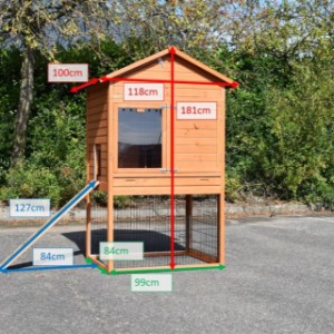SHOWMODEL - konijnenhok / kippenhok Prestige Large 118x100x181cm