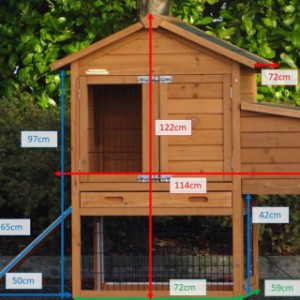 Afmetingen Kippenhok Prestige Small met legnest