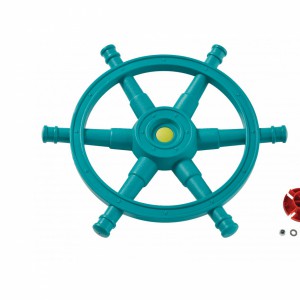 Het stuurwiel Star turquoise - limoengroen wordt geleverd inclusief bevestigingsmateriaal