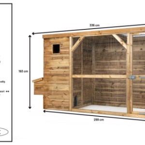 Afmetingen en details Voldux kippenhok Toon