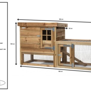 Konijnenhok Gradje Voldux - afmetingen en details
