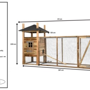 Konijnenhok Hooiberg Floor Voldux - Details en afmetingen