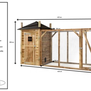 Kippenhok Hooiberg Eline XL - details en afmetingen