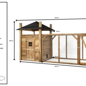 Kippenhok Hooiberg Loes XL - Details en afmetingen