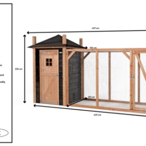 Kippenhok Hooiberg Mees XL - Details en afmetingen