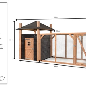 Kippenhok Hooiberg Niek XL - Details en afmetingen