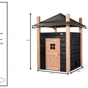 Kippenhok Hooiberg Niek Voldux 175x175x225cm