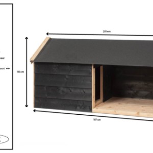 Hondenhok Rakker met veranda - details en afmetingen