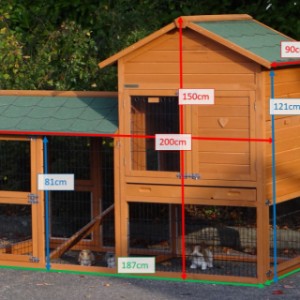 Verschillende afmetingen van konijnenhok Prestige Medium