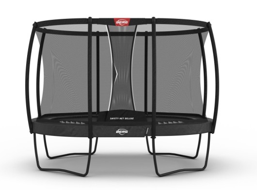 Trampoline BERG Grand Champion 350 Grijs - met veiligheidsnet Deluxe Ovaal 350x250cm
