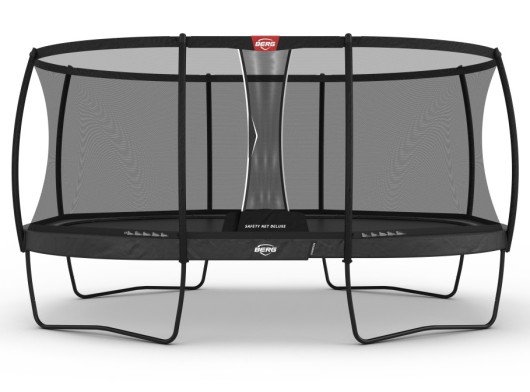 Trampoline BERG Grand Champion 520 Grijs - met veiligheidsnet Deluxe Ovaal 520x340cm