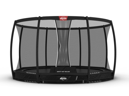 Trampoline BERG Champion 380 safety InGround Zwart - met veiligheidsnet Deluxe Ø380cm