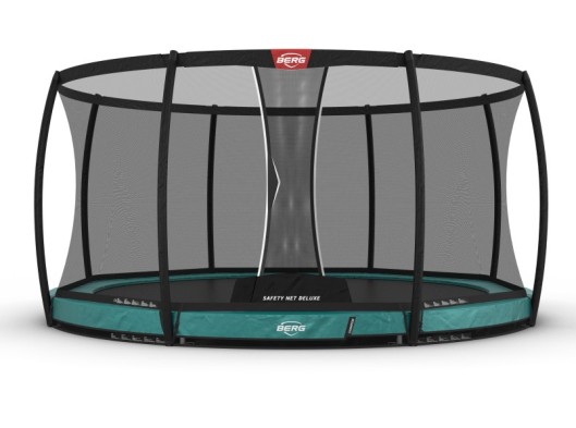 Trampoline BERG Champion 430 safety InGround Groen - met veiligheidsnet Deluxe Ø430cm