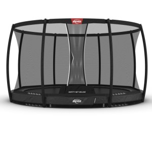 Trampoline BERG Champion 380 safety InGround Grijs - met veiligheidsnet Deluxe Ø380cm