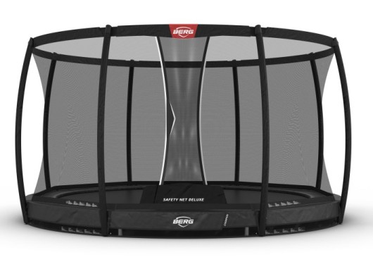Trampoline BERG Champion 380 safety InGround Grijs - met veiligheidsnet Deluxe Ø380cm