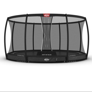 Trampoline BERG Champion 430 safety InGround Grijs - met veiligheidsnet Deluxe Ø430cm