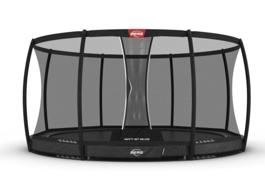Trampoline BERG Champion 430 safety InGround Grijs - met veiligheidsnet Deluxe Ø430cm