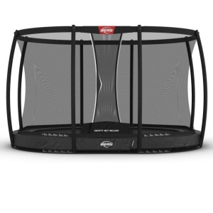 Trampoline BERG Grand Champion 350 InGround Grijs - met net Deluxe Ovaal 350x250cm