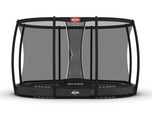 Trampoline BERG Grand Champion 350 InGround Grijs - met net Deluxe Ovaal 350x250cm