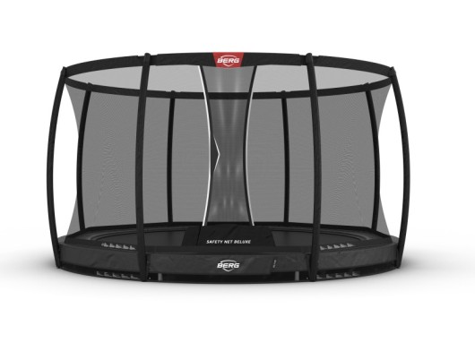 Trampoline BERG InGround Elite Grijs - met safetynet Deluxe Ø380cm