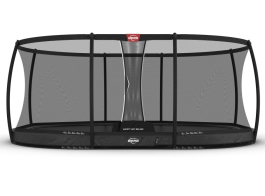 Trampoline BERG InGround Grand Elite Grijs - met safetynet Deluxe Ovaal 520x340cm