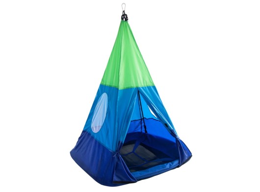 Tentschommel Tipi blauw/groen 95x95x95cm