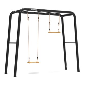 BERG PlayBase Medium TT met houten schommelzitje en trapeze 285x100x245cm