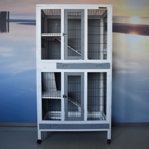 Konijnenkooi Beau White-Grey 83x54x156cm