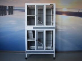Konijnenkooi Beau White-Grey 83x54x156cm