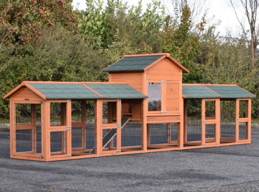 Konijnenhok Prestige Medium met 4 rennen · 493x91x150cm