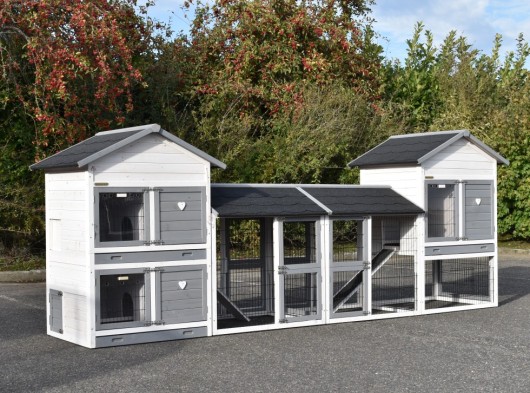 Kippenhok Prestige Medium met 2 rennen en Double Medium · 405x91x150cm
